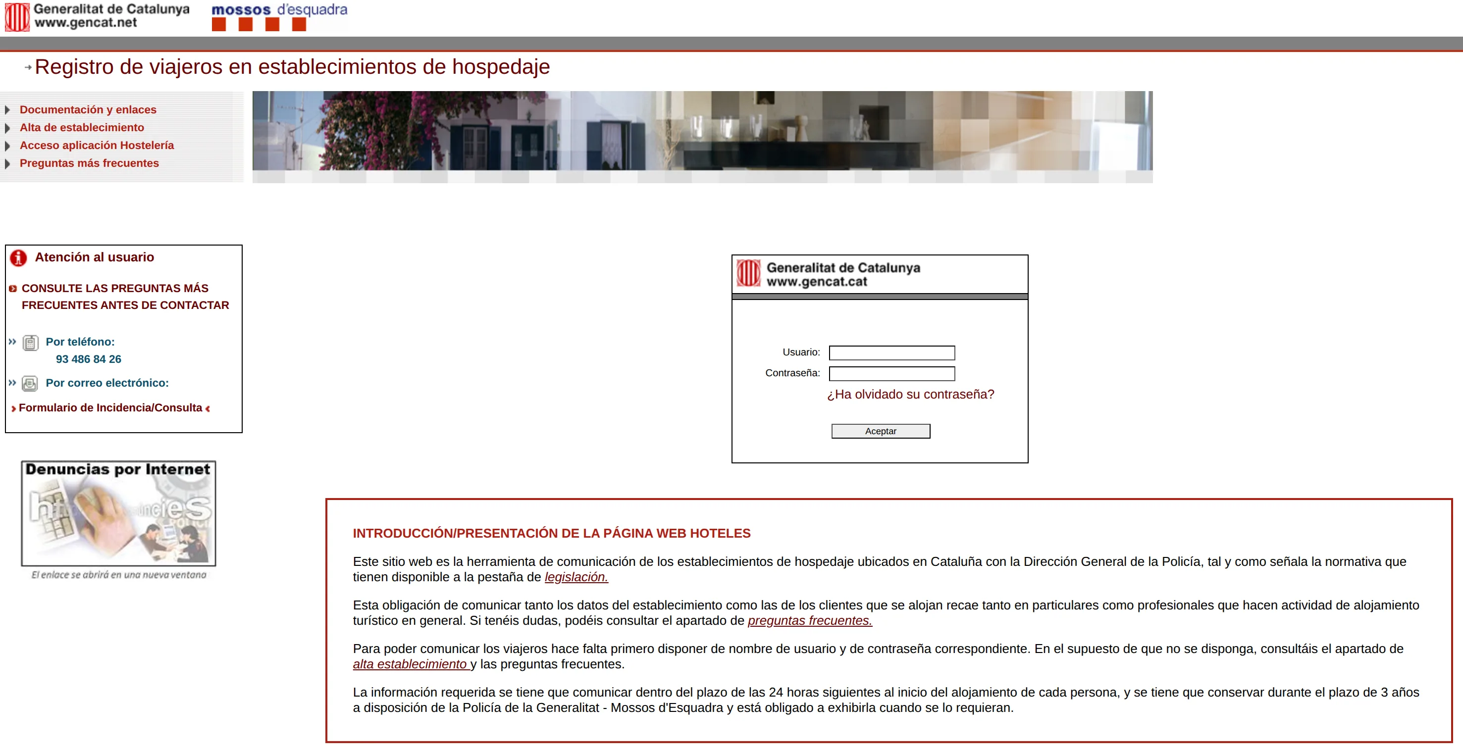 Envío automático del parte de viajeros en Cataluña (Mossos d'Esquadra)